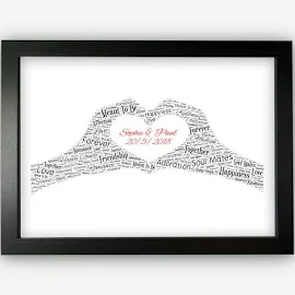 Personalised Romantic love Gifts Word Art Wall Print - Anniversary Gifts Wall Decor Custom Word Cloud Wall Art A3 A4 A5 8x10 Print SC0083