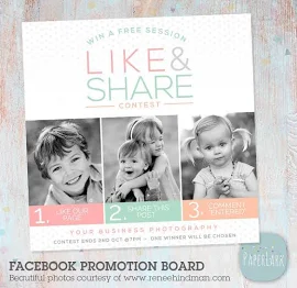 Facebook Like Share Comment Promotion Marketing Board - Photoshop template - IB004 - INSTANT DOWNLOAD