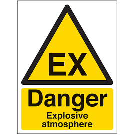 Danger Explosive Atmosphere - Portrait - 150 x 200 mm - 2mm Super-Tough Rigid Plastic