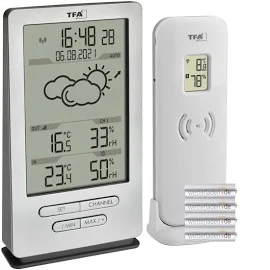 TFA Dostmann Xena 35.1162.54 Wireless Weather Station with Outdoor Sensor, Indoor and Temperature, Forecast, Includes Radio-Controlled Clock,