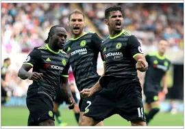 A4 Poster. Diego Costa Scores Chelsea's Second Goal: Swansea City - Chelsea FC Images