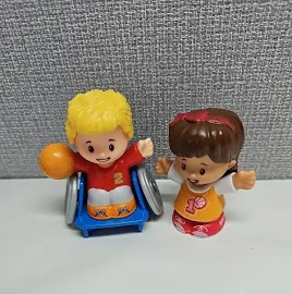 Fisher Price Little People Mia And Josh Basketball Players Wheelchair