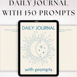 Daily Prompts Journal Printable Journaling prompts Digital Daily Journal Printable Daily Journal Goodnotes Digital Mental Health Journal