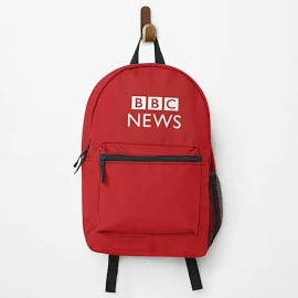 Backpack BBC News Logo, Red and White, Classic School Bag Travel 15"