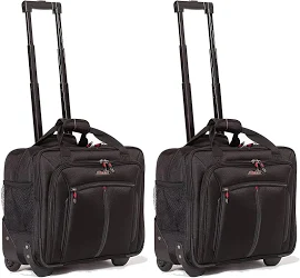 Aerolite Ryanair Priority Boarding, Easyjet Plus, BA, WizzPriority, Jet2 Approved Rolling Padded Laptop Case Bag 2 Wheels - Fits up to 15.6", Overnigh