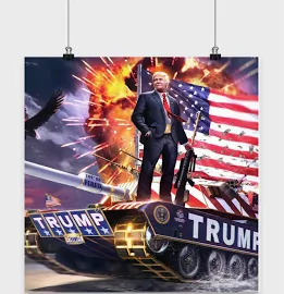 Trump Tank Poster - Funny Donald Trump Poster - Donald Trump Poster