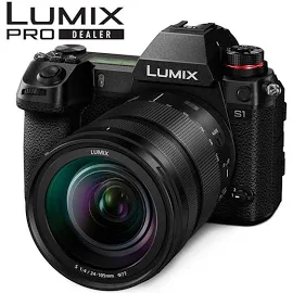 PANASONIC DC-S1M LUMIX Full Frame Digital Mirrorless Camera 24.2MP MOS Sensor with L-Mount 24-105mm Lens - PANDCS1MEK | 3D Broadcast