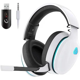 Gtheos 2.4GHz Wireless Gaming Headset for PC, PS4, PS5, Mac, Nintendo Switch, Bluetooth 5.2 Gaming Headphones with Noise Canceling Microphone, Stereo