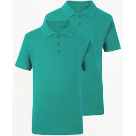 George Jade Green Short Sleeve School Polo Shirts 2 Pack