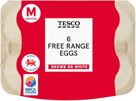 Tesco Medium Free Range Eggs 6 Pack