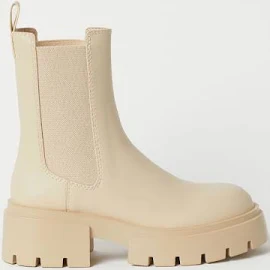 Ladies - Beige Platform Chelsea boots - Size: 6 - H&M