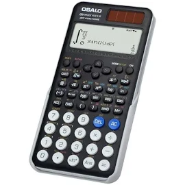 OSALO Scientific Calculator 417 Function 2 Line 10+2 Digits Written Display Solar and Battery Calculators For Students Secondary School College Black