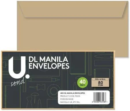DL Manila Envelopes 40 Pack