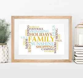 Personalised Family Word Cloud Print