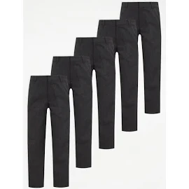 George Grey Regular Leg Boys School Trousers 5 Pack