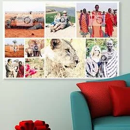 Personalised 9 Photo Canvas with White Border - Landscape - 40x30