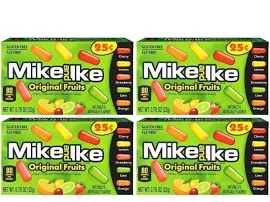 4x Mike & Ike Original Fruits Minis Chewy Assorted Fruit Flavored