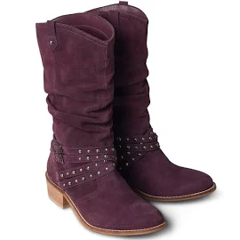 Joe Browns Womens Buckle and Studded Suede Slouch Boots