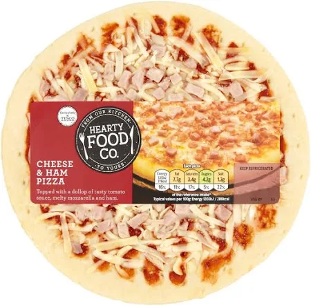 Hearty Food Co Cheese & Ham Pizza 124g