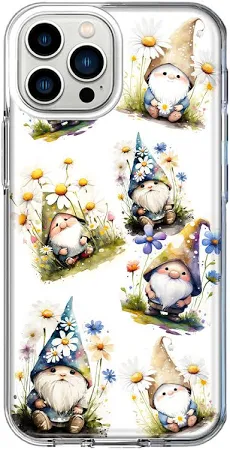 For Apple Iphone 12 Pro Max Shockproof Case Cute White Daisies Gnomes