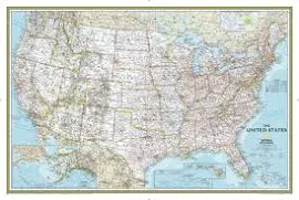 National Geographic Maps: United States Classic Wall Map - Poster Size - 91 x 61 cm