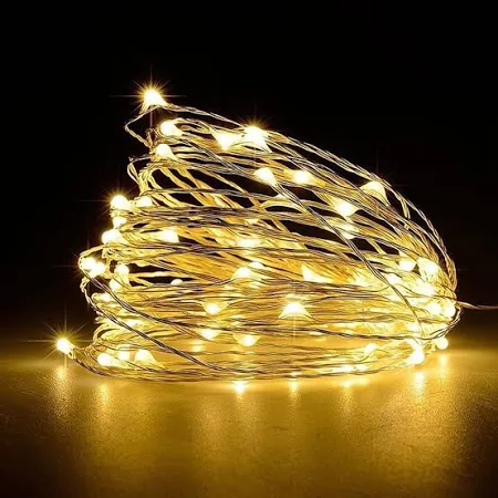 Jsdoin Fairy Lights 50 LED Battery Operated Copper Wire String Lights