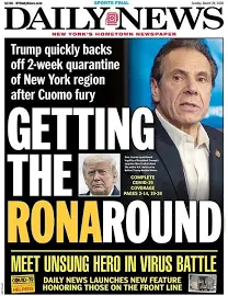 York Daily News Newspaper Getting The Ronaround The Right Thing