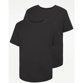 George Black Crew Neck School T-Shirt 2 Pack