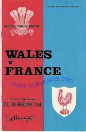 Wales V France 1974 Rugby Programme 16 Feb At Cardiff