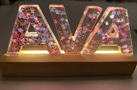 Resin name letters - personalised - individual letters - light up letters - acrylic letters - light box letters - gifts under 10 - alphabet