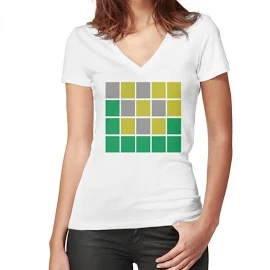 Wordle Puzzle Game Draft Classic T-Shirt Wordle Women's Fitted V-Neck T-Shirt