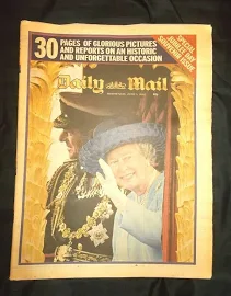 The Daily Mail Uk Newspaper 05/06/02 June 5th 2002 Queen's Jubilee Day