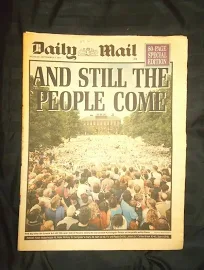 The Daily Mail Uk Newspaper 08/09/97 September 8th 1997 Princess Diana