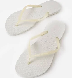 Havaianas White Slim Flip Flops