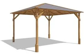 Garden Gazebo Pressure Treated Wood Hot Tub Shelter Roof Felt - Utopia 300 3mx3m
