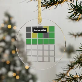 Wordle Christmas Ornaments | Clear Acrylic Ornament | Impressive Wordle Meme