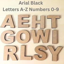 Small Wooden Arial Black Font alphabet Letters A-Z Premium Quality Laser cut 4mm & 6mm MDF wood thickness letters for crafts/ready to paint