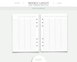 Undated WO2P Printable Insert - Hobonichi style weekly Planner Insert - A5 rings PLANNER