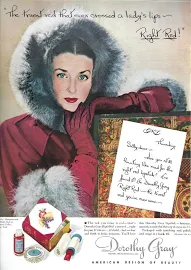 40's Dorothy Gray Cosmetics Ad - Dorian Leigh 1945