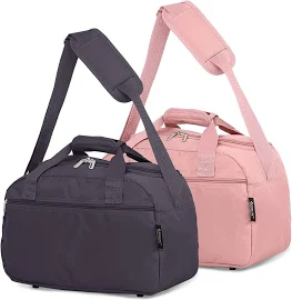 Aerolite (40x20x25cm) New and Improved 2022 Ryanair Maximum Size Holdall Cabin Luggage Under Seat Flight Holdall Bag (x2 Set) - Rose Gold + Charcoal