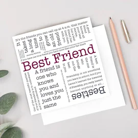 Best Friend Word Cloud Card GC572
