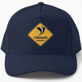 Tornado Warning Road Sign Warning Baseball Cap