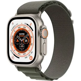 Apple Watch Ultra 49mm Titanium Case with Green Alpine Loop Medium GPS