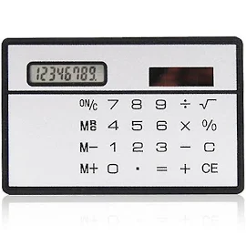 Niutuo Slim Credit Card Solar Power Pocket Calculator Novelty Small Travel Compact