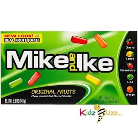 Mike and Ike 141g -Original Fruits Chewy Assorted Fruit Flavoured Candies -Real Fruit Juice Candies Pack Of 4