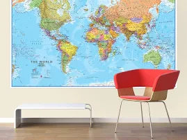 Huge World Wall Map Poster, Political (Laminated) 201cm (W) x 116.5 (H)