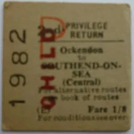 1958 Ockendon To Southend On Sea Central Railway Station Br Childs