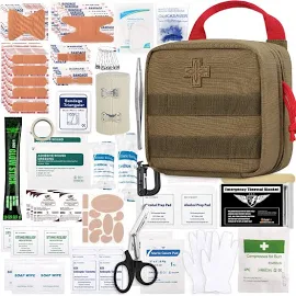 EVERLIT 250 Pieces Survival First Aid Kit IFAK Molle System Compatible Outdoor Gear Emergency Kits Trauma Bag for Camping Boat Hunting Hiking Home