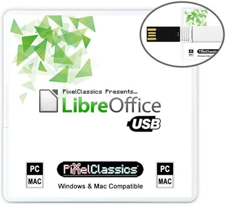 LibreOffice Office Suite 2025 on USB | Compatible with Microsoft Office Word, Excel & PowerPoint for Home Student Business | One Time Purchase,