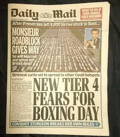 The Daily Mail Uk Newspaper 23/12/20 December 23rd 2020 France
